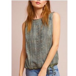 Anthropologie TINY Embellished Embroidered Sleeveless Boho Tank Top Size Small